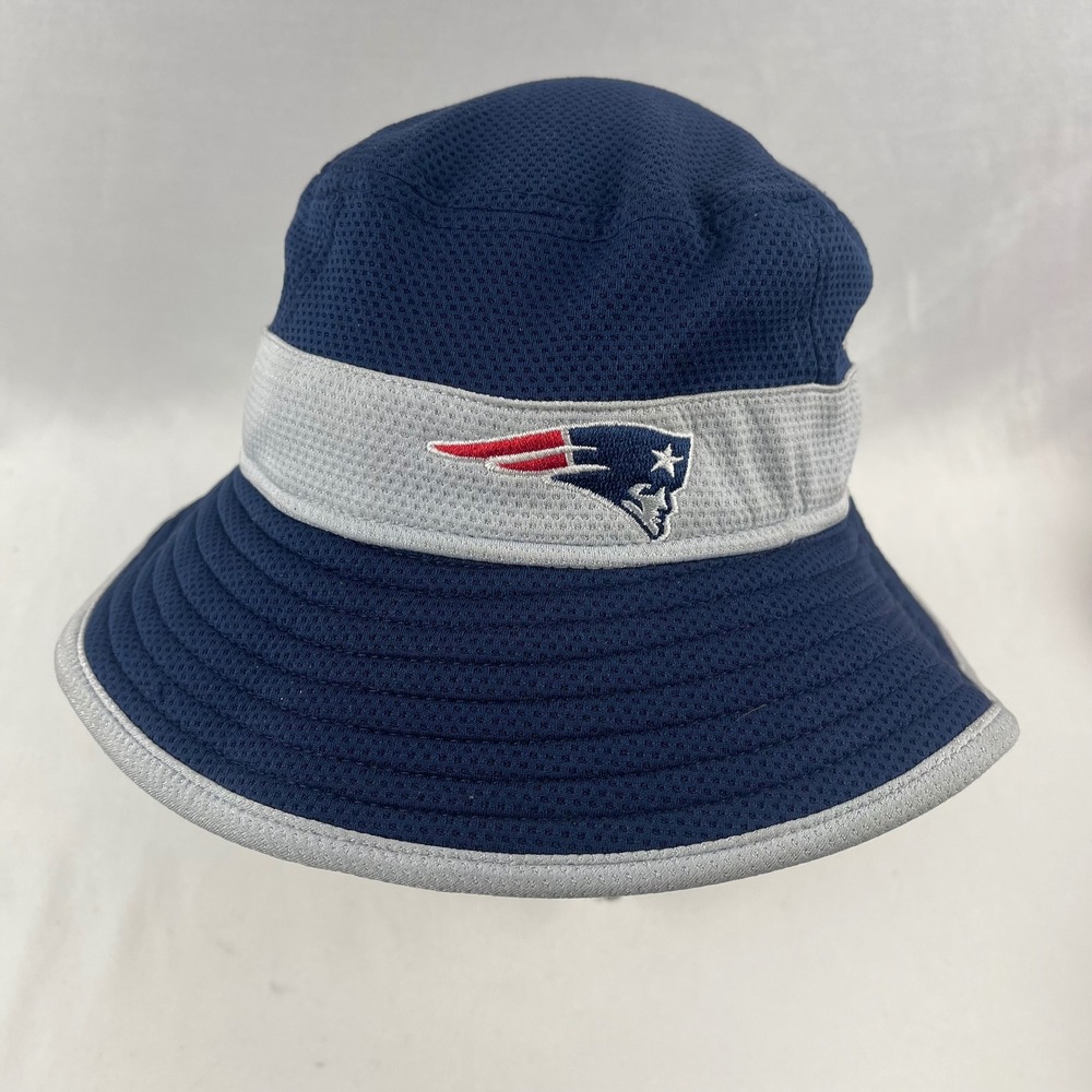 New Era New England Patriots NFL OSFM Navy Blue Bucket Hat Mesh Adjustable Strap